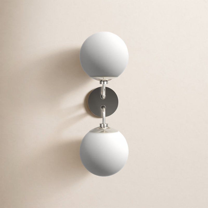 Luna Armed Sconce, Polished Nickel