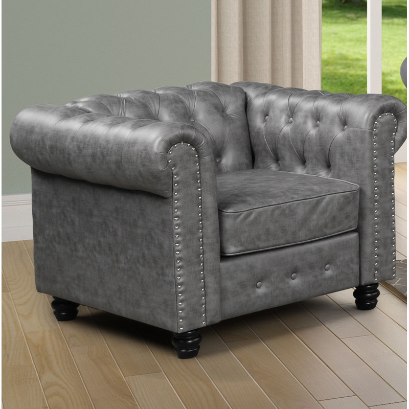 Galarza Upholstered Armchair, Gray