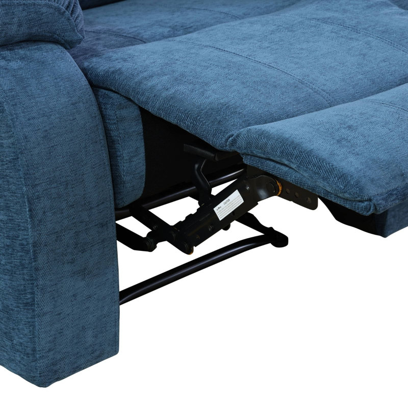 Soft Recliner Chair, Blue Microfiber/Microsuede