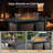 4 - Person Patio Furniture Chair Set With Fire Pit Table, 4 Swivel Glider Chairs With 6-Inch Cushions-1421501960-1421501963