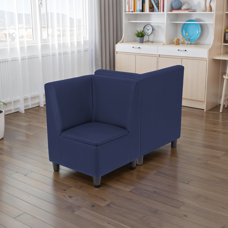 Kid Comfort Collective Modular Corner Chairs, 2-Pack - Navy, Navy