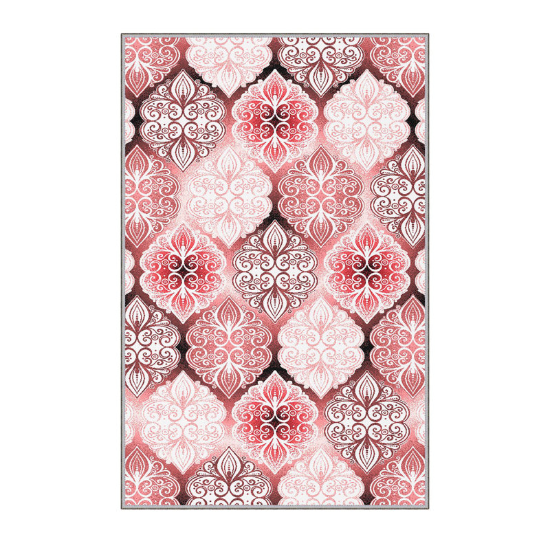 Stylish Hall Carpet 2.6 x 4.9 Feet, 100% Polyester with 8 mm Pile Height | Antibacterial, Non-Slip PVC Felt Dot Underside | Machine Washable, 3D Digital Printing | Perfect for Home Entryways & Living Spaces