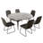 55.1'' Round Dining Table Set, Modern Kitchen Table For 4-6 Person, Steel Legs, Pedestal Dining Set With Dining Chair, Saving Space-115296621-115296624-122499344