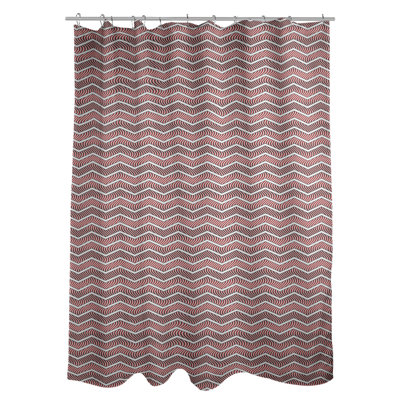 Rideau de douche simple à chevrons ondulés