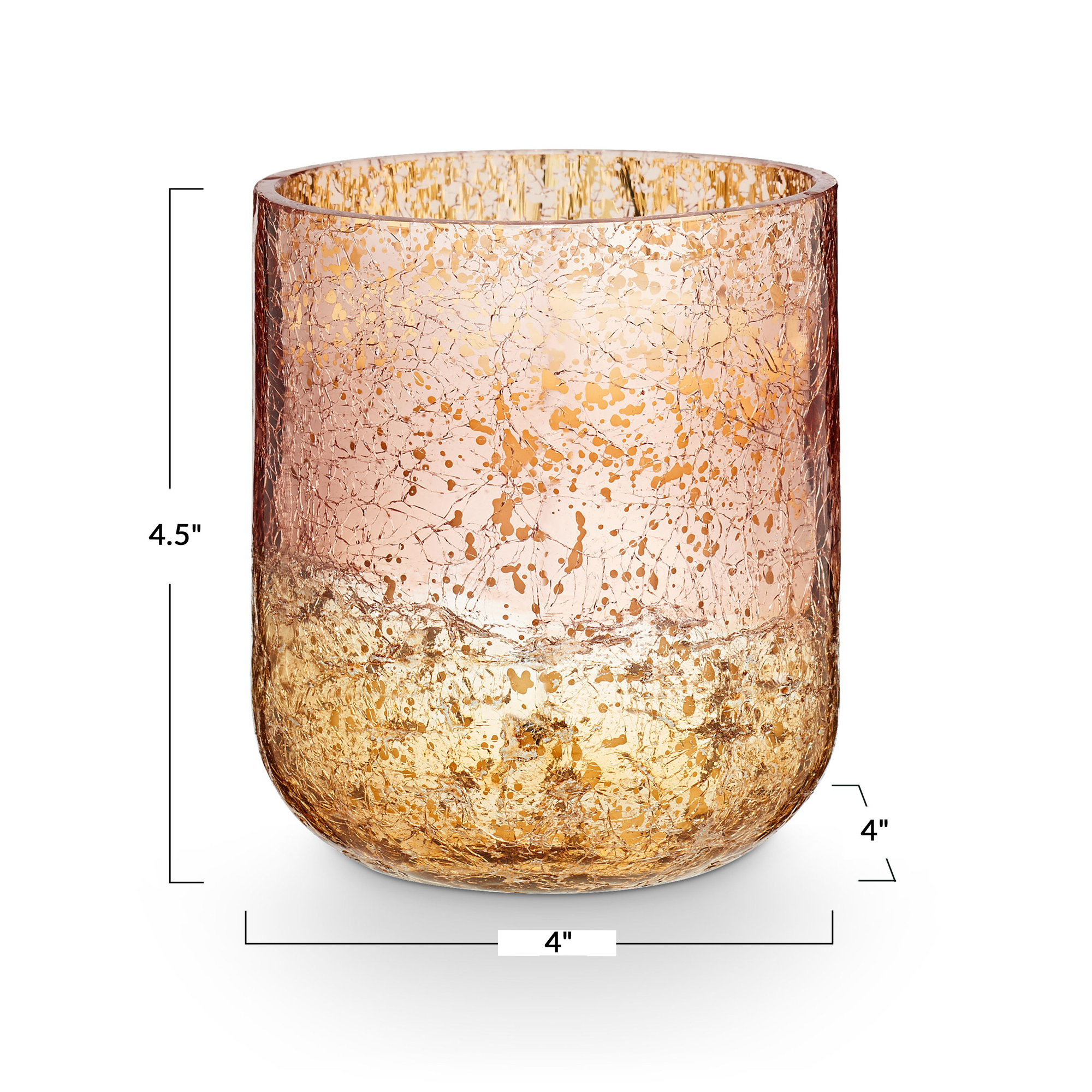 Vanity Tin Candle, Cardamom Pomander, Rose Gold Statement Glass