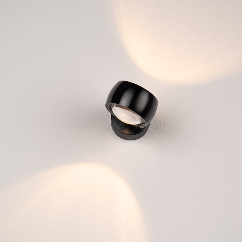Beam wall lamp round base, 5cm H x 8cm W x 8cm D