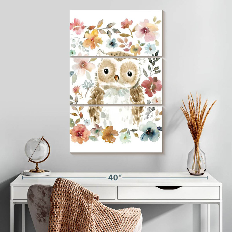 Brampt fleurs et amis chouette, H 32 po x l 20 po