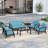 Polett Teak Outdoor Six-person Patio Set With Cushions And Two Tables-91246490-91246480