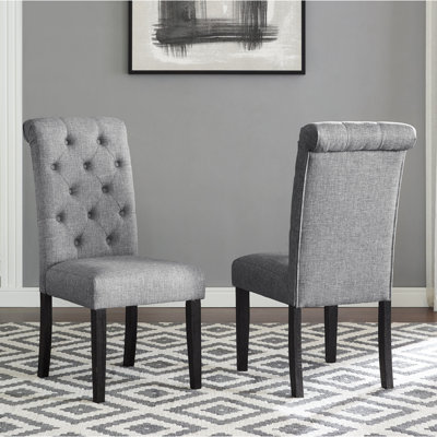 Chaise de salle à manger en bois massif Leviton, ensemble de 2