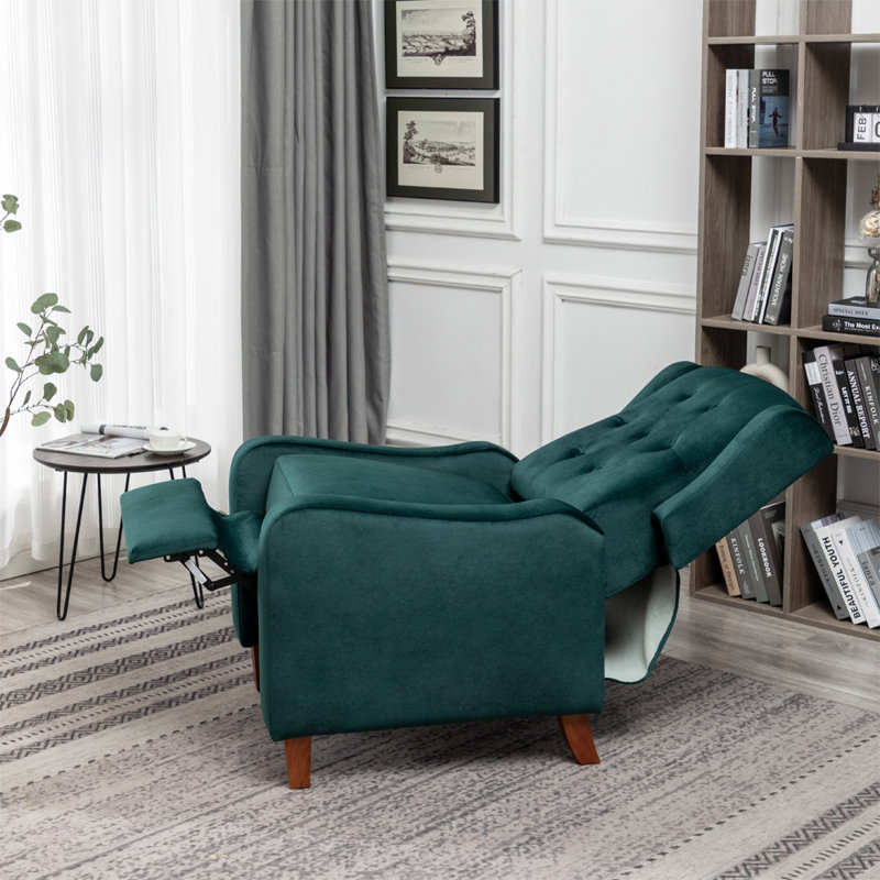 Arm Push Recliner Velvet Armchair
