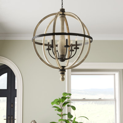 Lustre 6 lumières façon bougie Evan