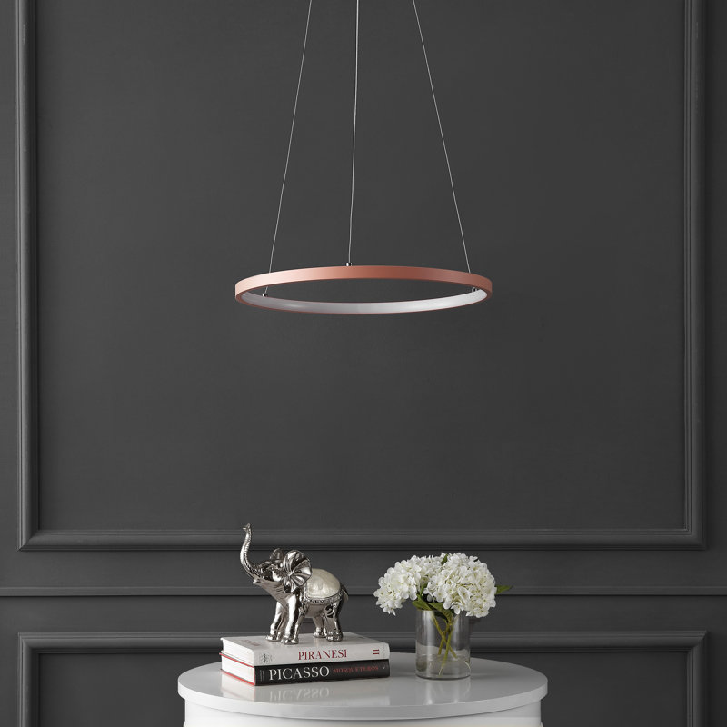 Odin 1-Light LED Unique / Statement Chandelier, 0.75" H x 15.75" W x 15.75" D, Matte Pink