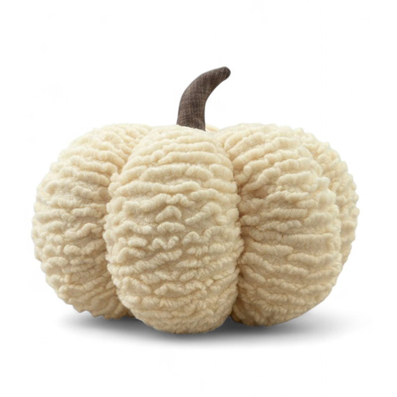 13" Butter Yellow Pumpkin Shaped Throw Pillow