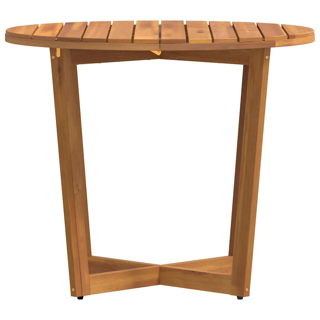 Garden Dining Table Round Solid Wood Acacia