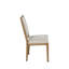Chaise Danelle en chêne à dossier carré - colombe en lin Sunbrella pacane