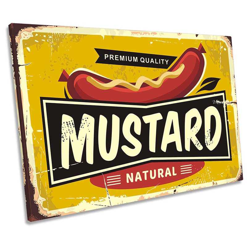 Mustard Suace Kitchen Sign - Wrapped Canvas Print, 30.5cm H x 45.7cm W x 2cm D