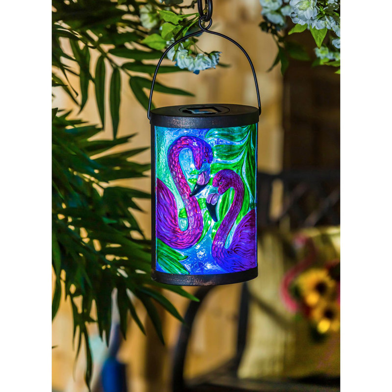 9.45'' Solar Powered Integrated LED Cylinder Lantern