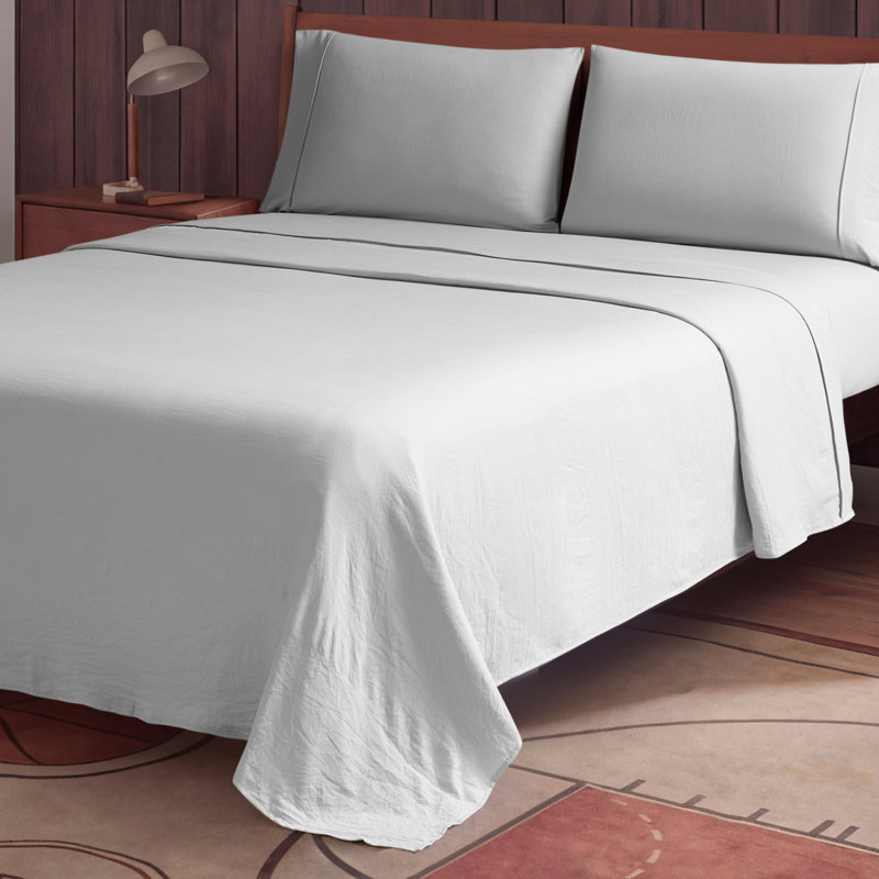Champion Elastic Logo Microfiber Sheet Set, King, Harbor Mist Grey