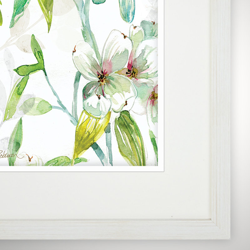 « asbury jardin spring matinée », ensemble de 2 reproductions de peintures à l’acrylique encadrées, Blanc