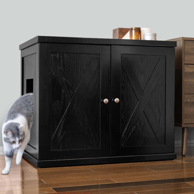 Litière en bois avec tiroir The Refined, Campagnard, H 28 po x l 33,5 po x P 22,75 po