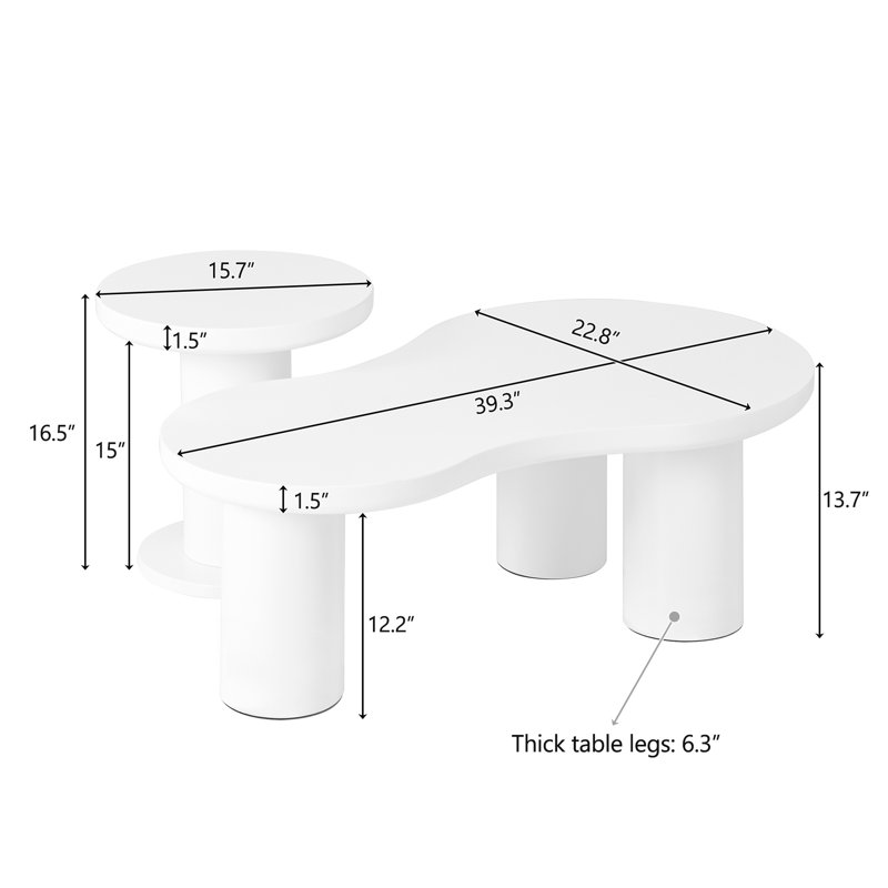 Ensemble de tables de bout blanches Modern Nesting