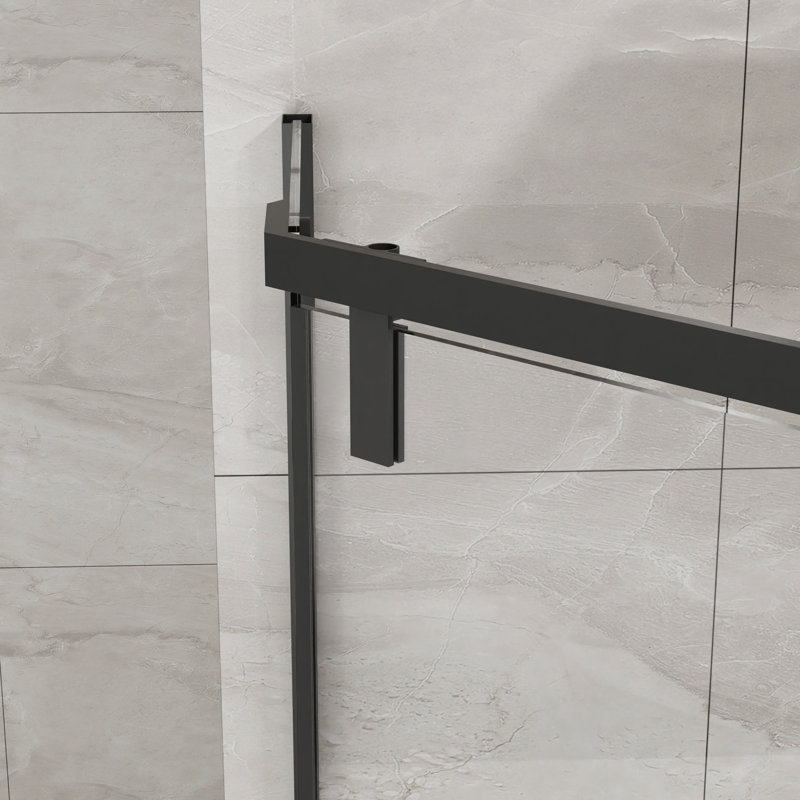 -angle Shower Door 36x36x72 - Matte Black, Clear Tempered Glass, 304 Stainless Steel Pan Head Screws 72 In. 36x36, Lag
