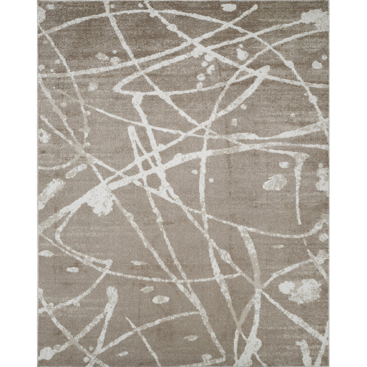 Machine Washable Archie Brown/Beige Rug