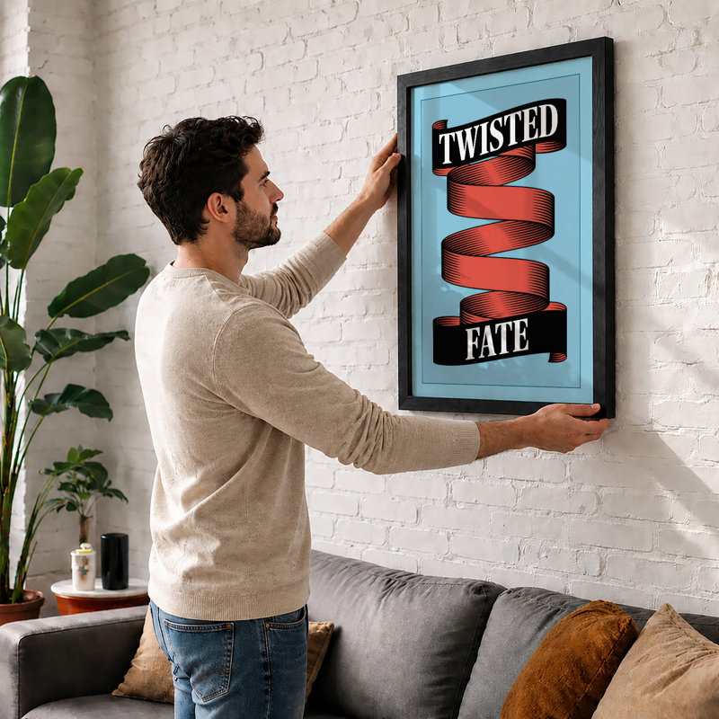 Twisted Fate Modern - Framed Print, A4 - 29.7 x 21.0 cm, White
