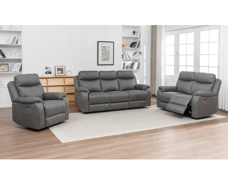 Conrad Fabric Manual Recliner Chair , Charcoal