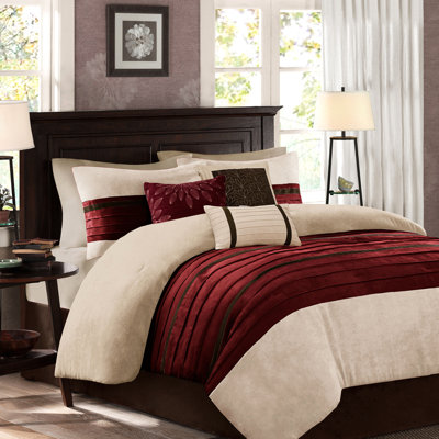 Édredon très grand en fausse daim très grand 7 pièces, 2 taies décoratives et 3 coussins décoratifs classiques