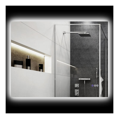 Miroir de salle de bain à DEL avec lumières, miroir à DEL rétroéclairé pour salle de bain avec antibuée, mémoire et température de couleur infinie, miroir de meuble-lavabo mural à intensité variable, placement horizontal / vertical