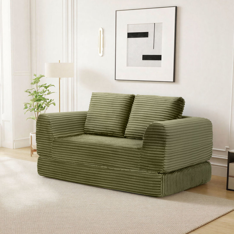 Canapé-lit Boneless Cloud Compression, H 33,8 po x l 63 po x P 37,4 po, Vert