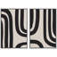 «Geomet Line Shape» Mid Century Modern Black Spiral Abstract Neutral Decor, encadrée sur toile, 2 pièces-96427519-96427523