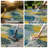 Coastal Tropical Leaf Indoor/Outdoor Patio Area Rug, Blue And Yellow Botanical Design-1492757299
