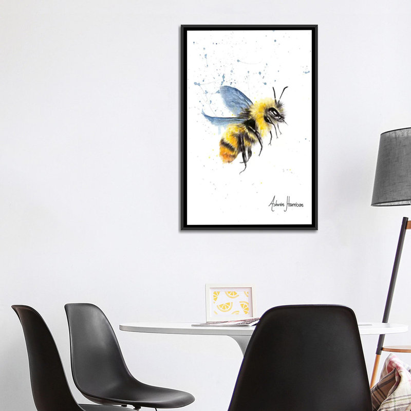 «Sun Bee» par Ashvin Harrison - impression, Toile avec cadre noir, Aucun mat, H 40 po x l 26 po x P 1,5 po