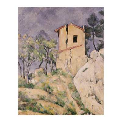Maison avec mur fissuré, impression par estampe numérique Paul Cézanne