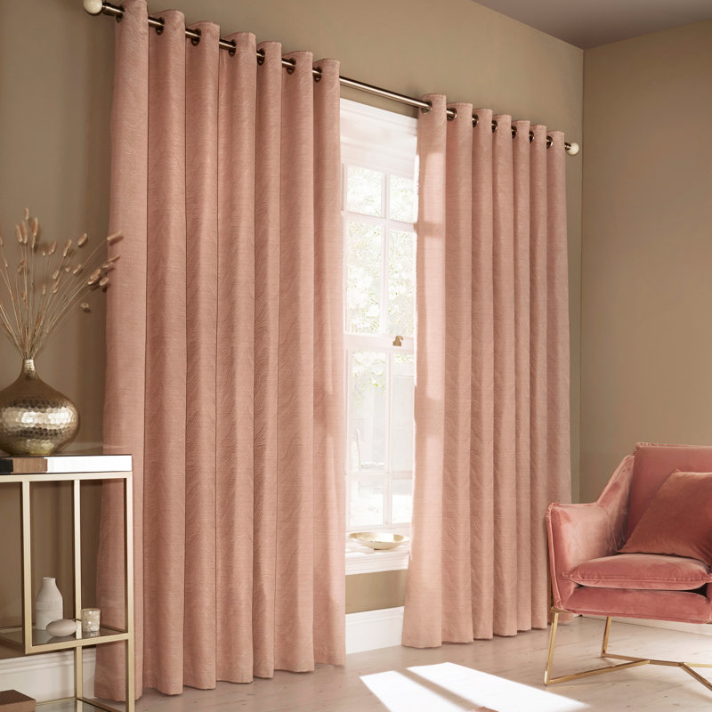 Room Darkening Curtain Pair, Blush Pink, 168 W x 229 D cm