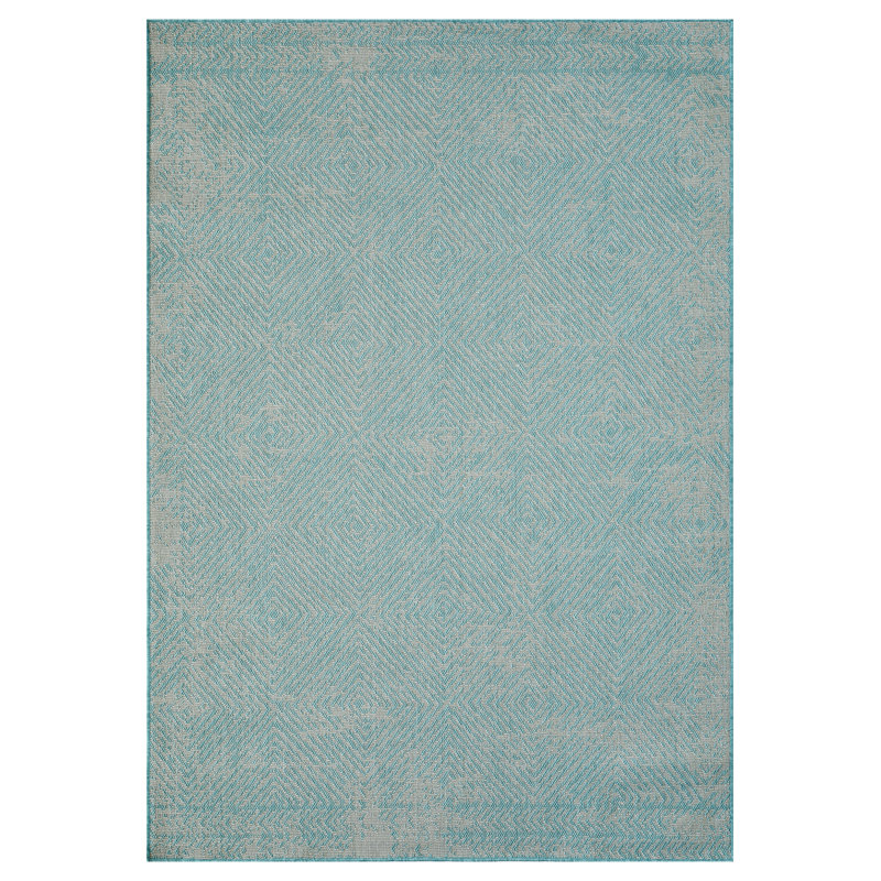 Kerstine Geometric Indoor / Outdoor Rug, Rectangle 9'10" x 12'10"