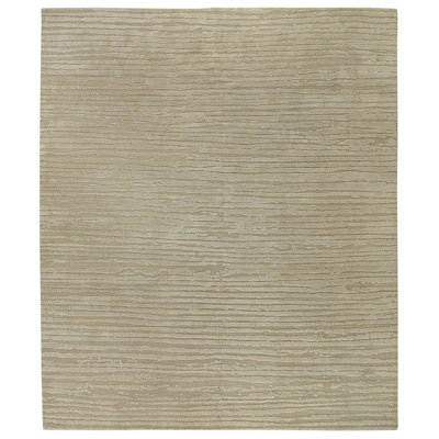 Shearling Striped Area Rug in Beige/Neutral