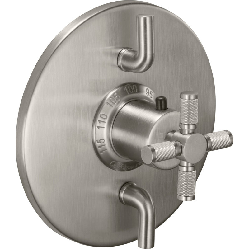 Descanso StyleTherm® 1/2" Trim Only with Dual Volume Control - Knurled Handle, Satin Nickel