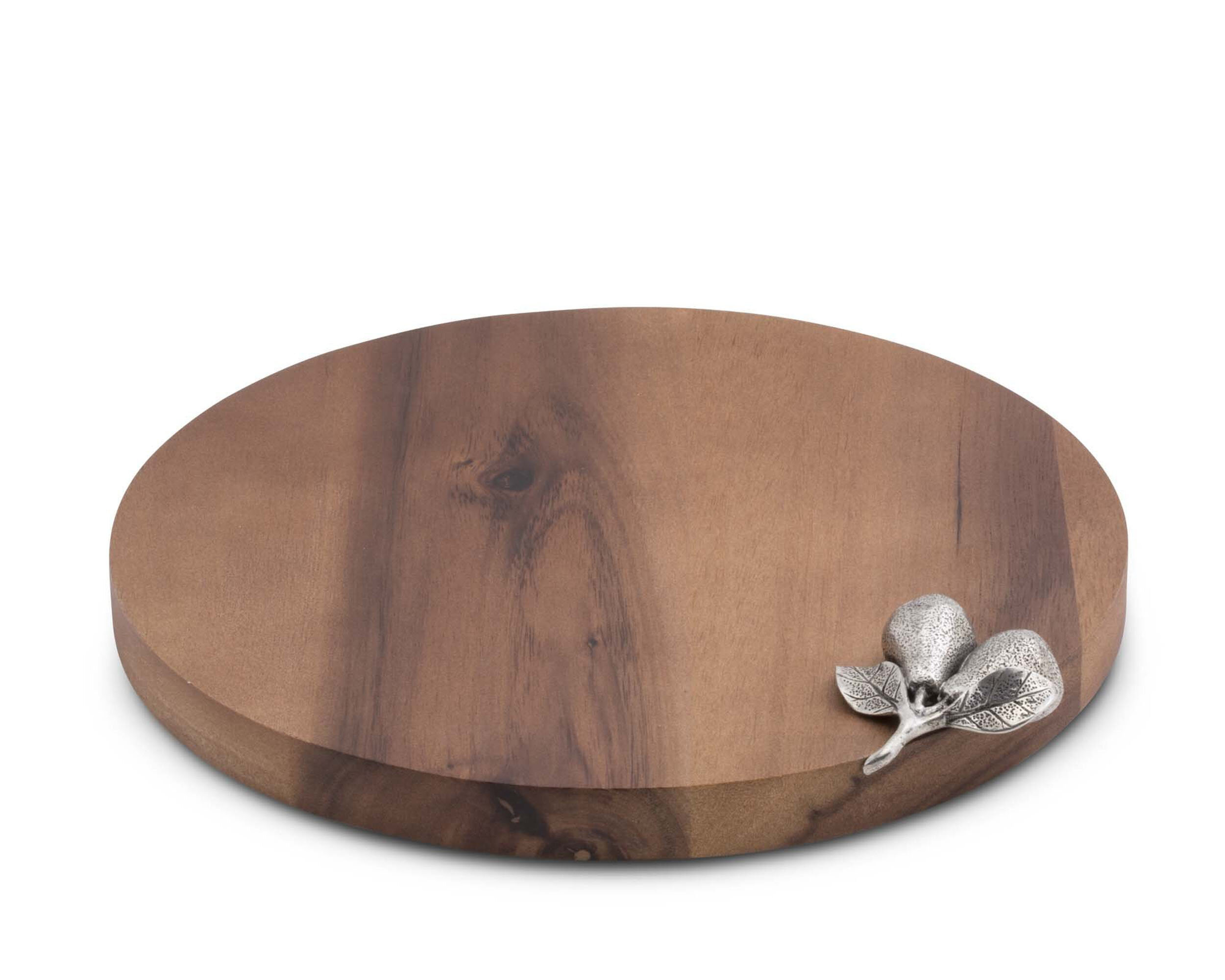 Vagabond House Harvest Round Bread Board with Pewter Wheat Knife