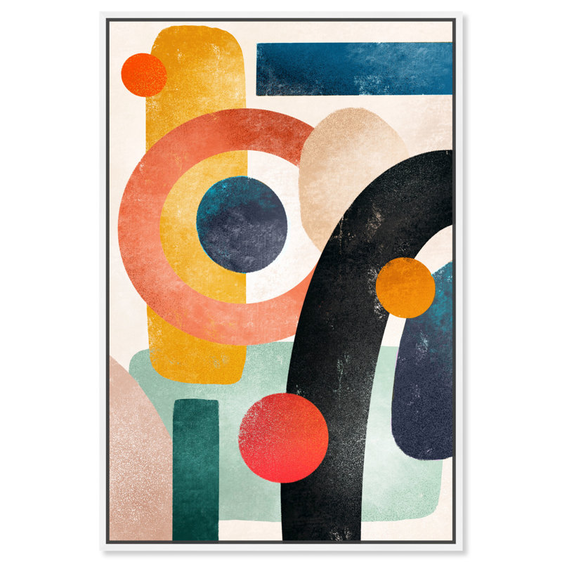 «Bright Shapes», reproduction d'impression sur toile, H 15 po x l 10 po x P 1,5 po, Toile blanche encadrée