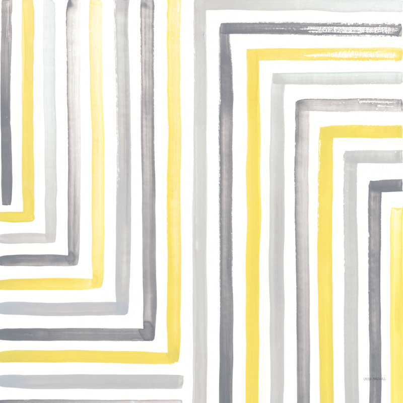 Desert Sunset III Yellow Grey 1 Piece Wrapped Canvas Wall Art, 76cm H x 76cm W