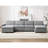 151.18" Wide Adjustable Armrest Sectional With Two Ottomans