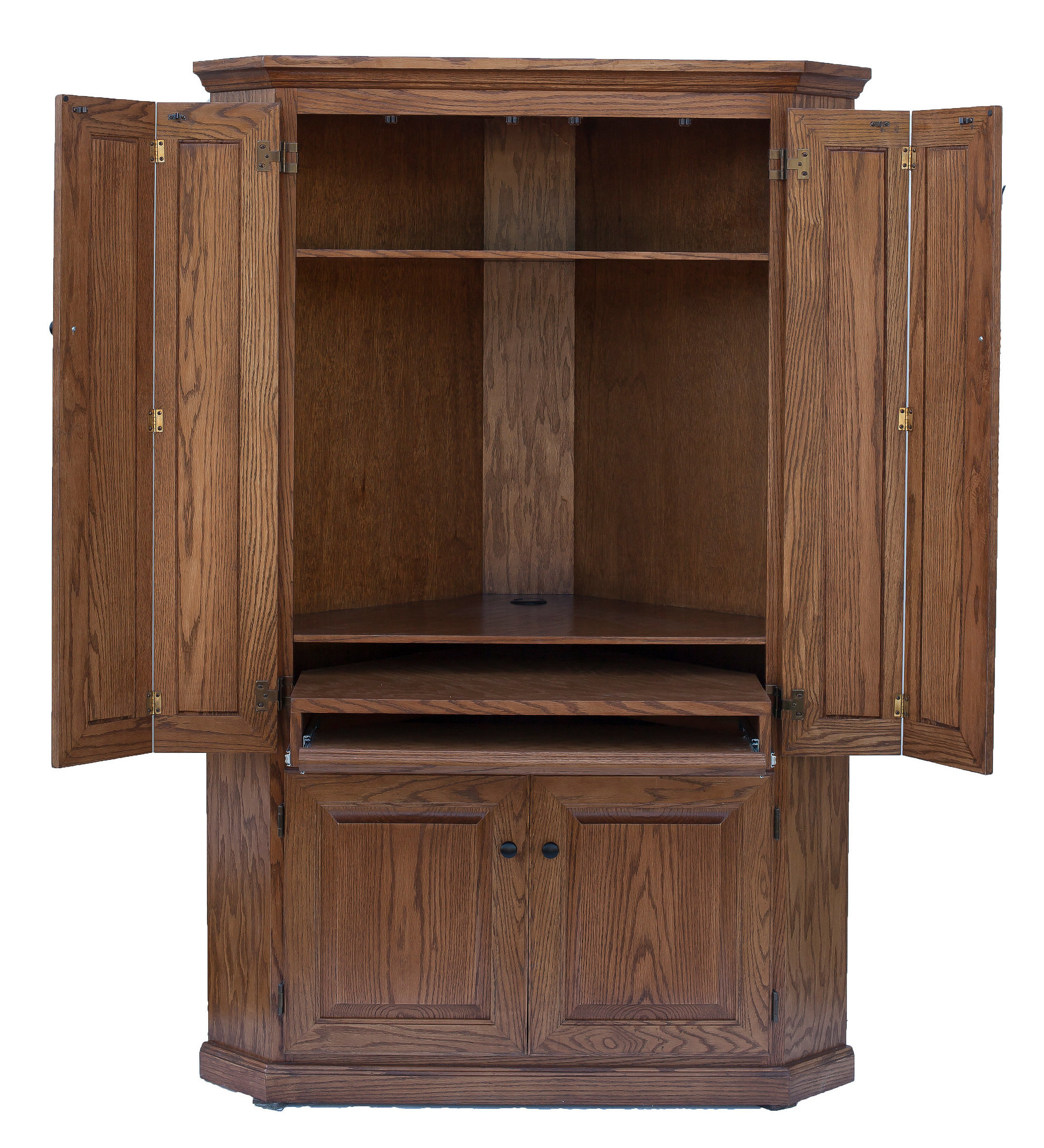 Loon Peak® Lapierre Solid Wood Corner Armoire Desk & Reviews | Wayfair