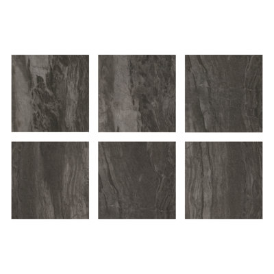 30.5cm x 30.5cm PVC Splitface Tile in Dark Grey 10 Per Pack