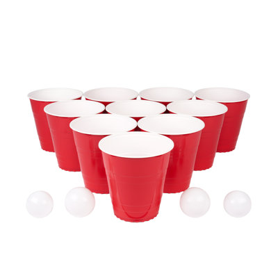 True XL Beer Pong Set With Jumbo Party Cups, Drinking Games For Adults, Each Cup Is 110 Ounces, Includes 20 Cups And 4 XL Pong Balls