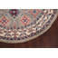 Tapis oriental géométrique Kazak noué à la main 5 x 5 rond