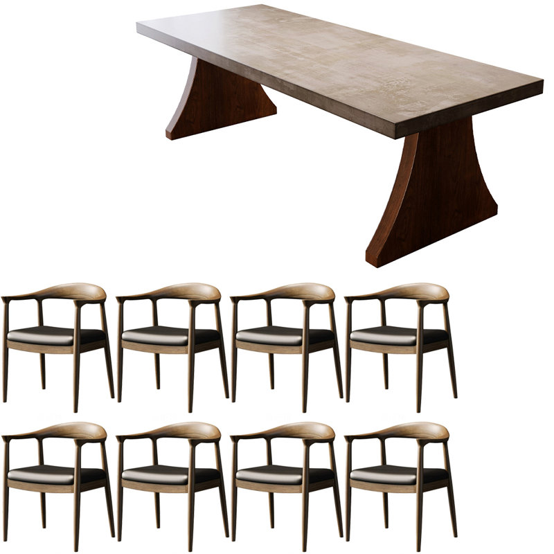 Ensemble de table en bois massif de haute qualité de style moderne, H 29,5 po x L 78,7 po x l 31,4 po