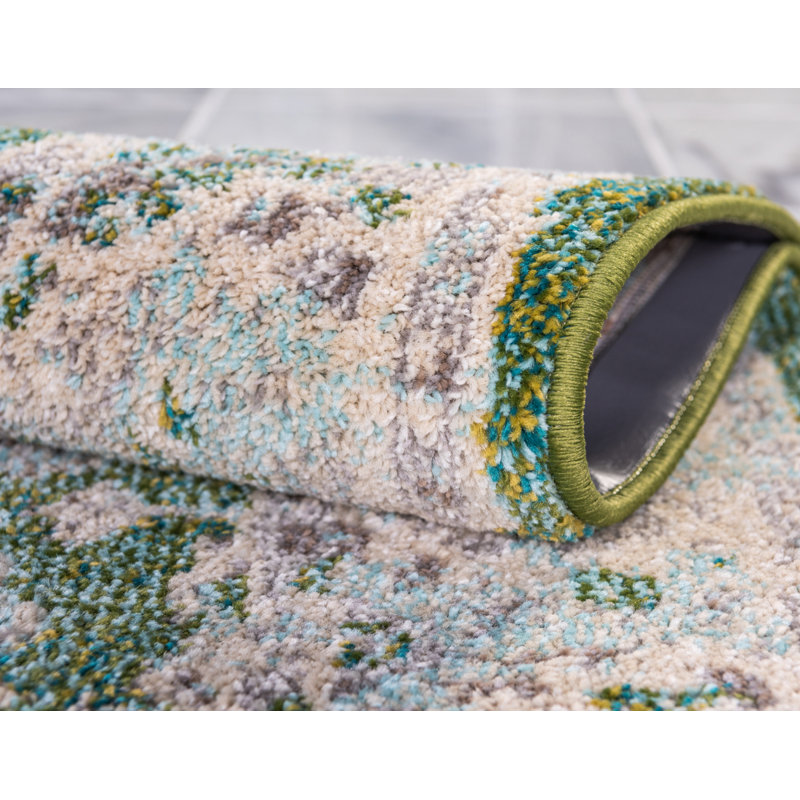 Kalf Green/Ivory Rug, Round 183cm